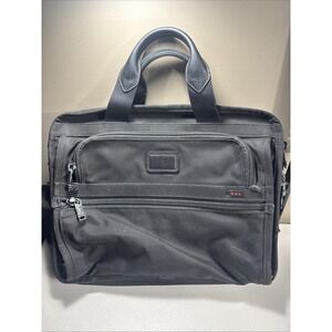 Tumi Alpha Nylon Leather Travel Laptop Briefcase 16" x 12 " NICE 26130DH
